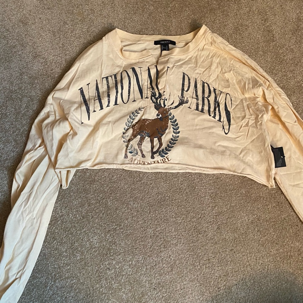 Yellow long sleeve crop top